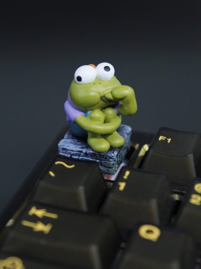 SpongeBob SquarePants， Cute fish sucking fingers, resin coated personalized keycaps, anime and game creative decorative keycaps