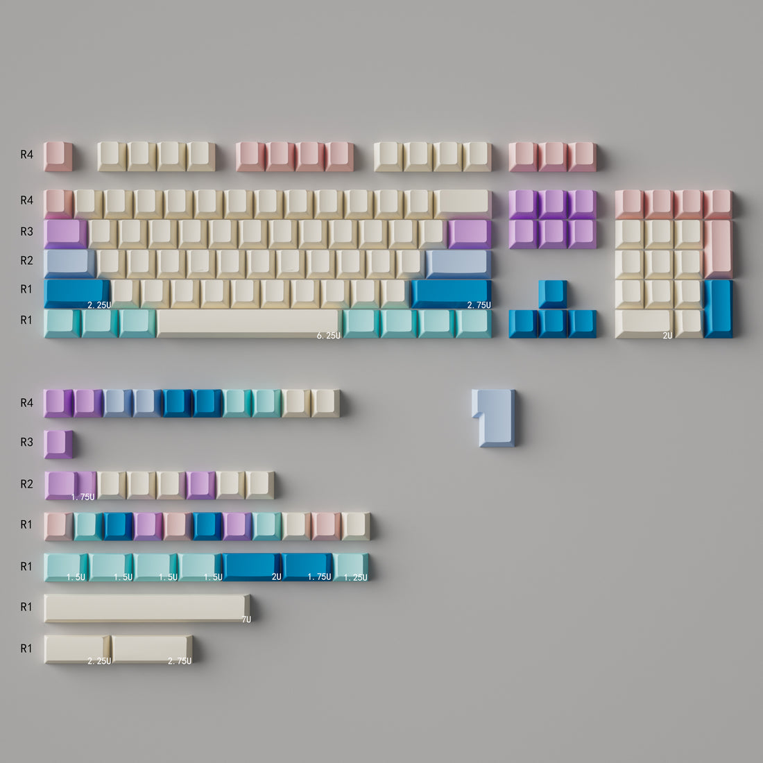Minimalist Character Free Keycap Collection Mechanical Keyboard Keycap PBT Full Set Original Height/MOA