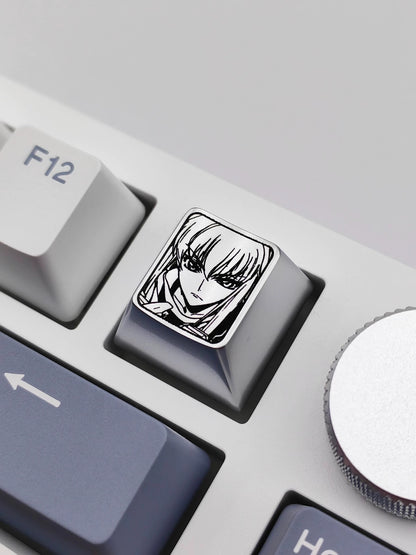 CODE GEASS Lelouch of the Rebellion，C.C.， Zinc alloy personalized keycaps, anime keycaps, mechanical keyboard decorative keycaps