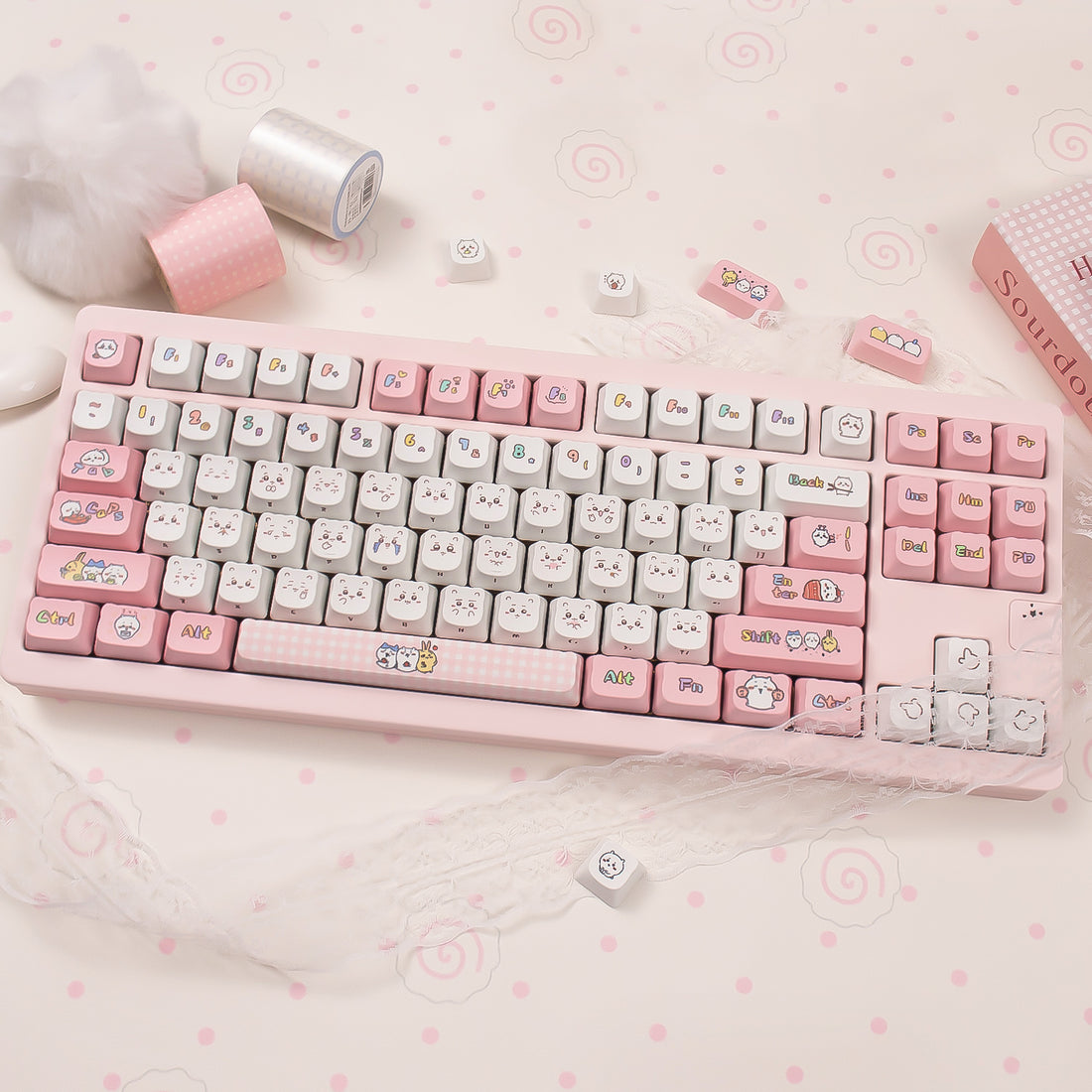 Chiikawa theme, PBT material MOA height Sublimation creative personalized keycap set