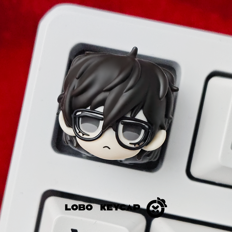 PERSONA，P5，Amamiya Ren， Multi colored resin molded artisankeycaps, keycaps for anime and gaming peripherals