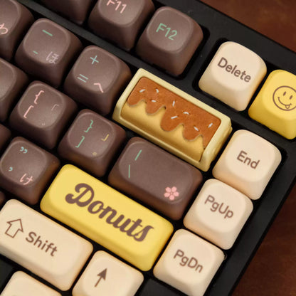 Delicious cake, 2U leather+resin personalized keycaps, mechanical keyboard decorative keycaps, food art creative keycaps