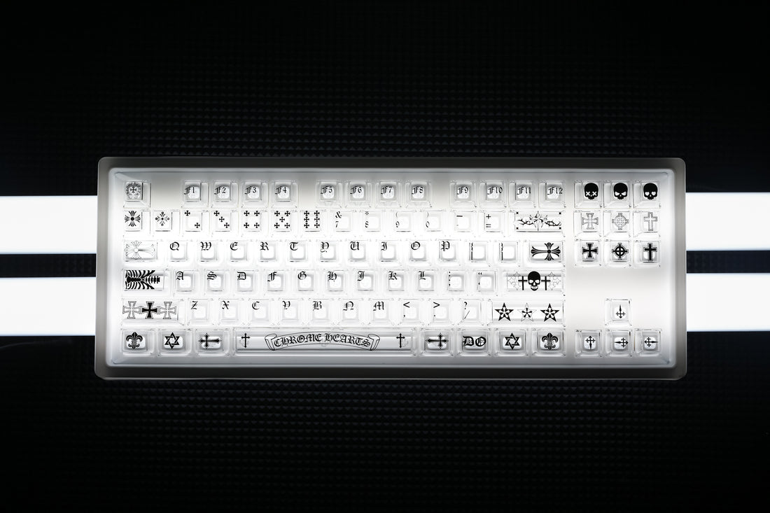 CH,Crystal Jelly Keycaps, PC High Transparency Keycaps Transparent Theme Mechanical Keyboard Specific Keycaps, Fashion Trend Personalized Keycap Set