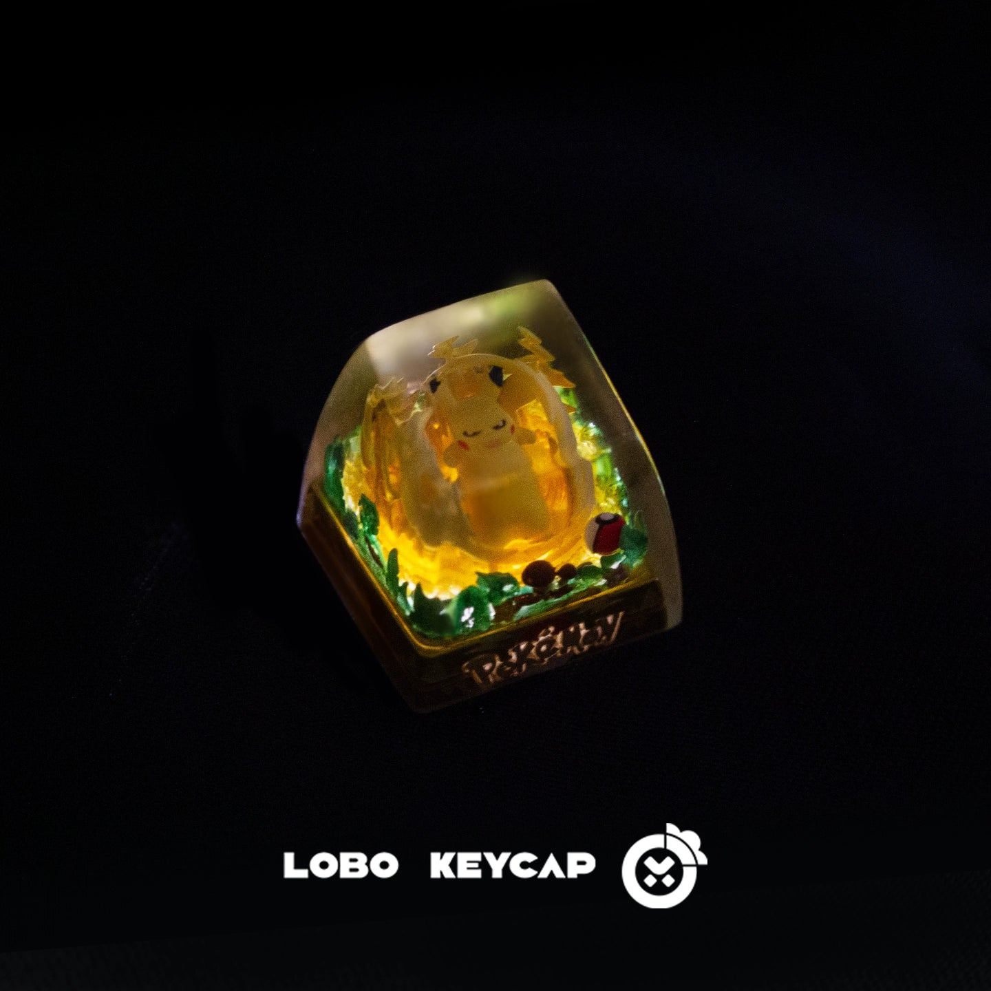 Pok é mon, Pikachu, 1U Crystal drops of glue, SA highly personalized keycaps, anime and game mechanical keyboard accessories decorative keycaps