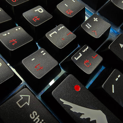 White on Black+special characters, aluminum alloy CNC, enamel coloring, all metal personalized keycaps, metal keycap set
