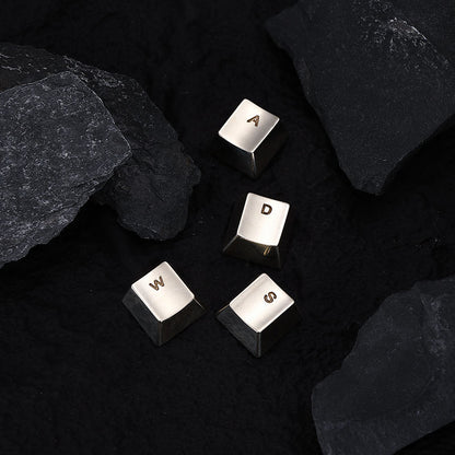 Wasd key position pure copper personalized engraved keycaps mechanical keyboard OEM height metal material decorative keycaps