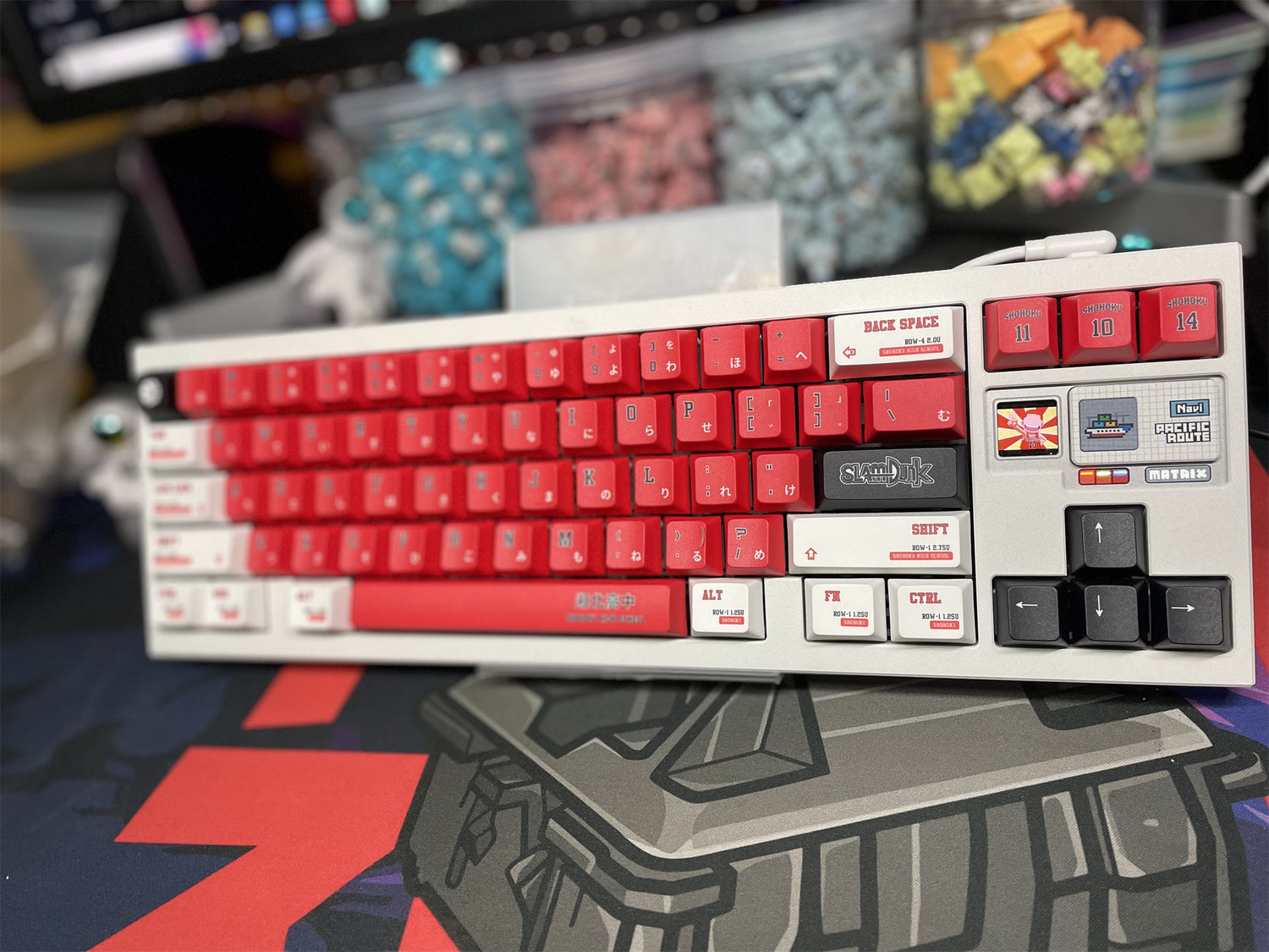 SLAM DUNK Theme, PBT Material Five sided Heat Sublimation, Anime Game Series Personalized Set Decorative Keycaps