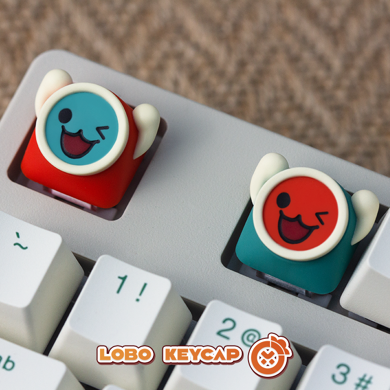 Taiko no Tatsujin, Multi colored resin molding, cute game personalized keycaps, decorative keycaps