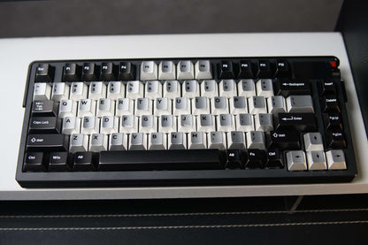 Black silver color scheme simple conventional style metal material CNC machining zinc alloy keycap set