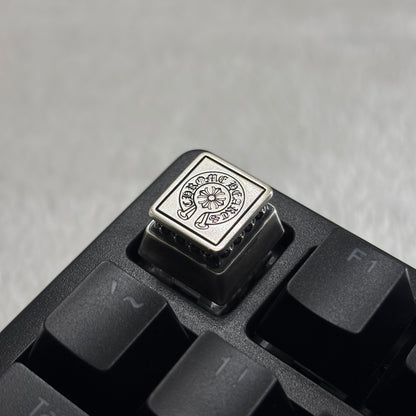 Chrome Hearts sterling silver oxide black style, full keyboard key positions, 925 sterling silver custom fashionable cultural keycaps, fashionable personalized art decoration keycaps