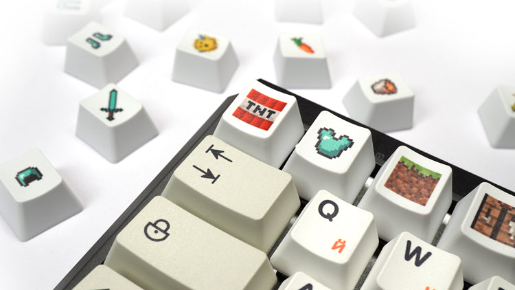 Minecraft， Pixel style prop, PBT sublimation process single personalized pattern keycap