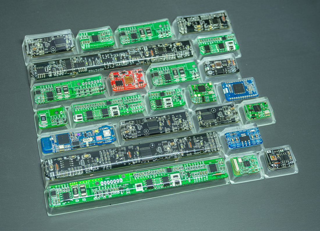 Circuit board design personalized keycaps Crystal drops of glue sealing circuit board decorative keycaps