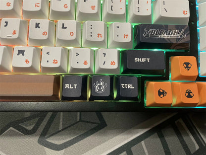 BLEACH theme, Kurosaki Ichigo, PBT material five sided sublimation, anime game series personalized set decorative keycaps