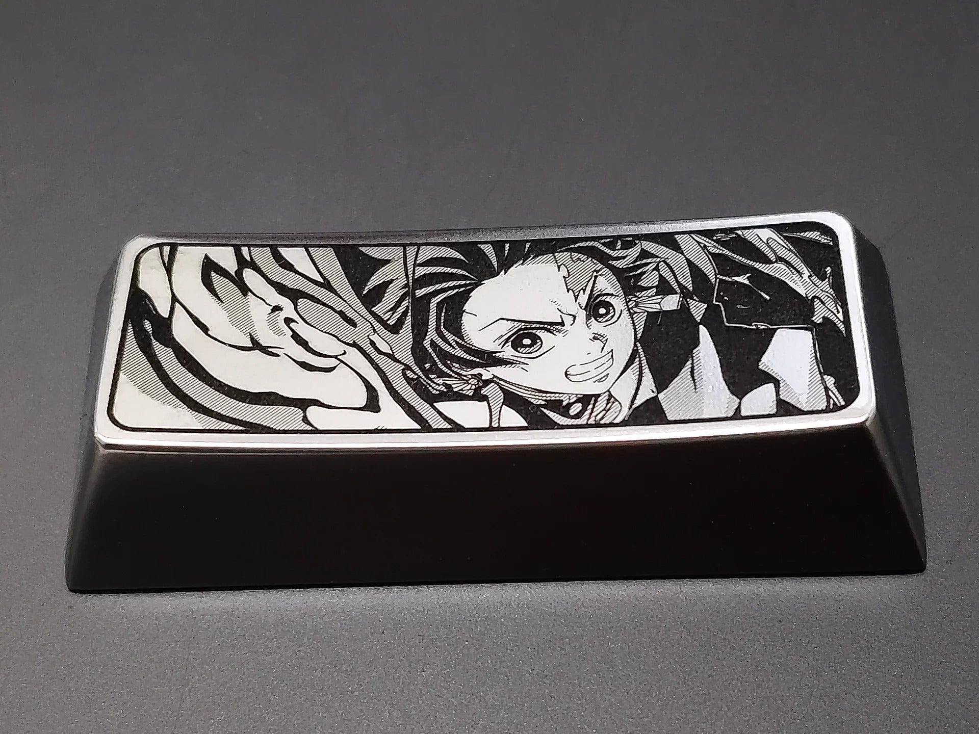 Demon Slayer: Kimetsu No Yaiba, Kamado Tanjirou, 2.25U metal personalized keycaps (zinc alloy/titanium alloy), anime, gaming, cultural decoration, art keycaps