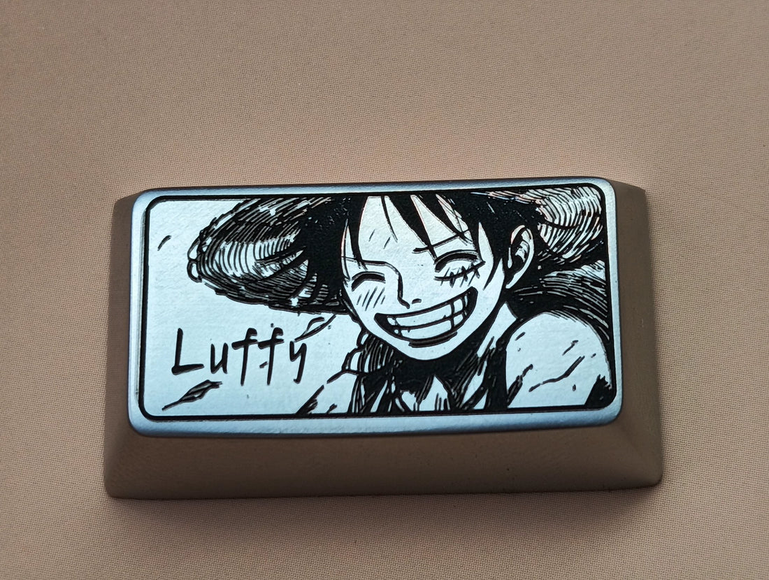 One Piece, Luffy Zinc Alloy Personalized Keycaps, 1U, 1.75U (caps) Metal Decorative Keycaps, Anime Game Character Peripheral Keycaps