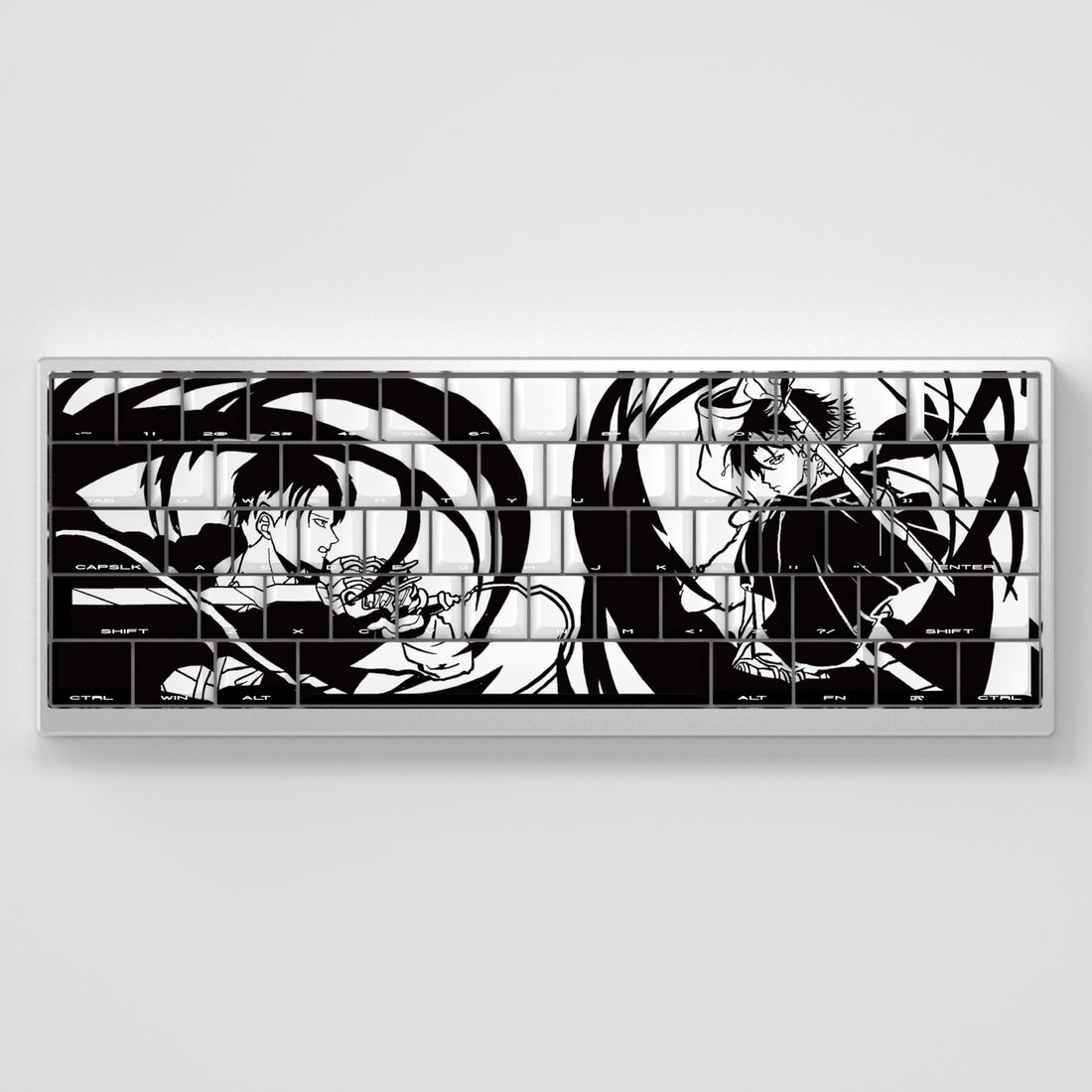 Attack on Titan，Levi Ackerman， Original height PBT side engraving of 130 keycaps set