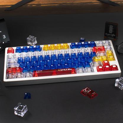GUNDAM theme, original factory high PC transparent mechanical keyboard keycap UV printing creative personalized keycap set