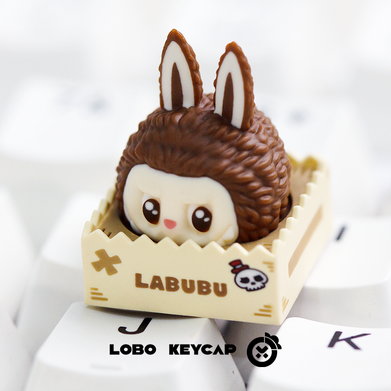 LABUBU， Multi colored resin hand molded keycaps, trendy toy peripheral products, personalized keycaps, creative keycaps