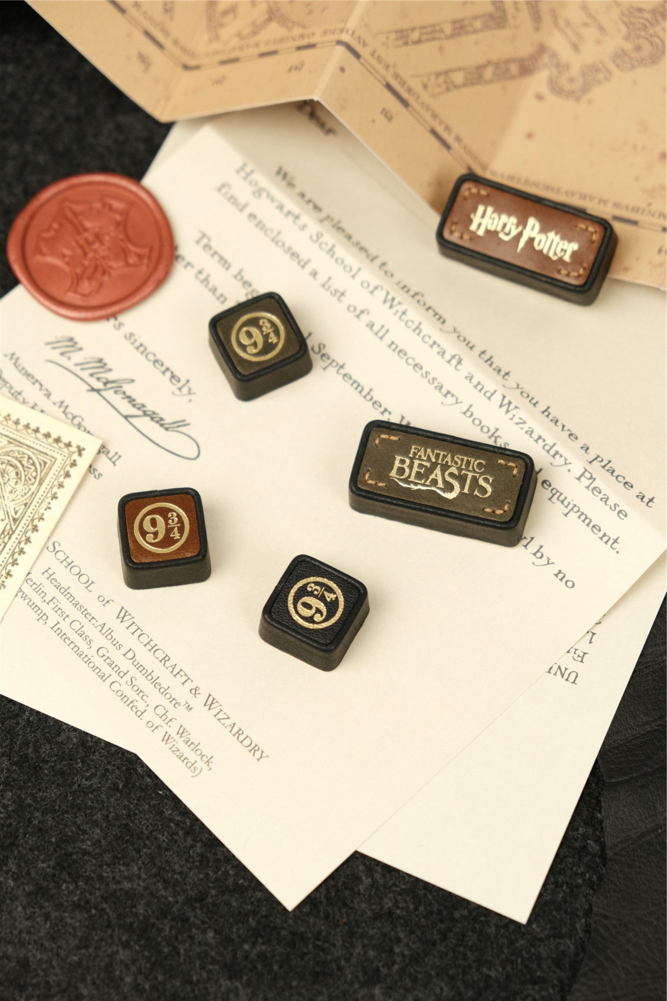 Harry Potter, Animali Fantastici e Dove Trovarli Handmade 2U Leather Handmade Keycaps Retro Style Art Keycaps