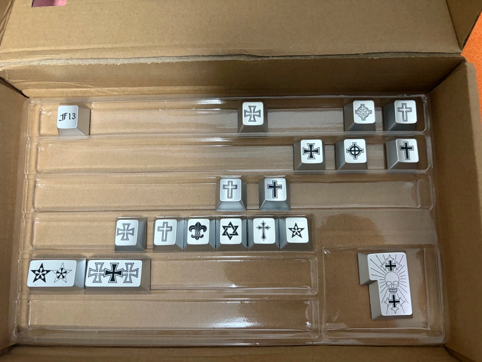 Chrome Hearts Crystal Jelly Keycaps, PC High Transparency Keycaps Transparent Theme Mechanical Keyboard Specific Keycaps, Fashion Trend Personalized Keycap Set