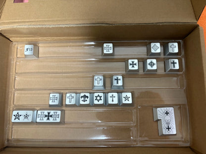 Chrome Hearts Crystal Jelly Keycaps, PC High Transparency Keycaps Transparent Theme Mechanical Keyboard Specific Keycaps, Fashion Trend Personalized Keycap Set