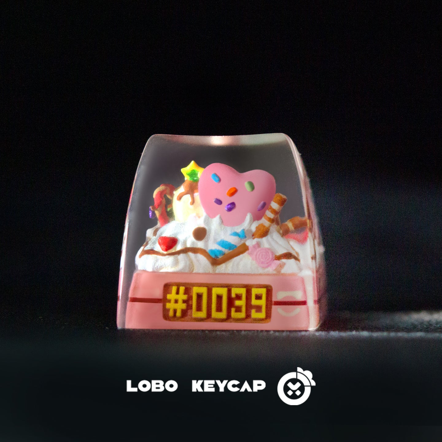 Pok é  mon series,Jigglypuff， Crystal drops of glue material artisankeycaps, cute decorative keycaps