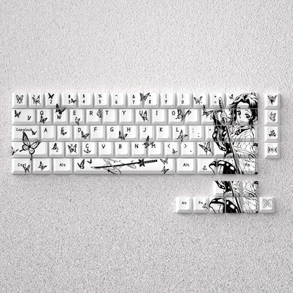 Demon Slayer: Kimetsu no Yaiba theme, Kochou Shinobu anime game creative personalized keycap set PBT material factory height Sublimation printing