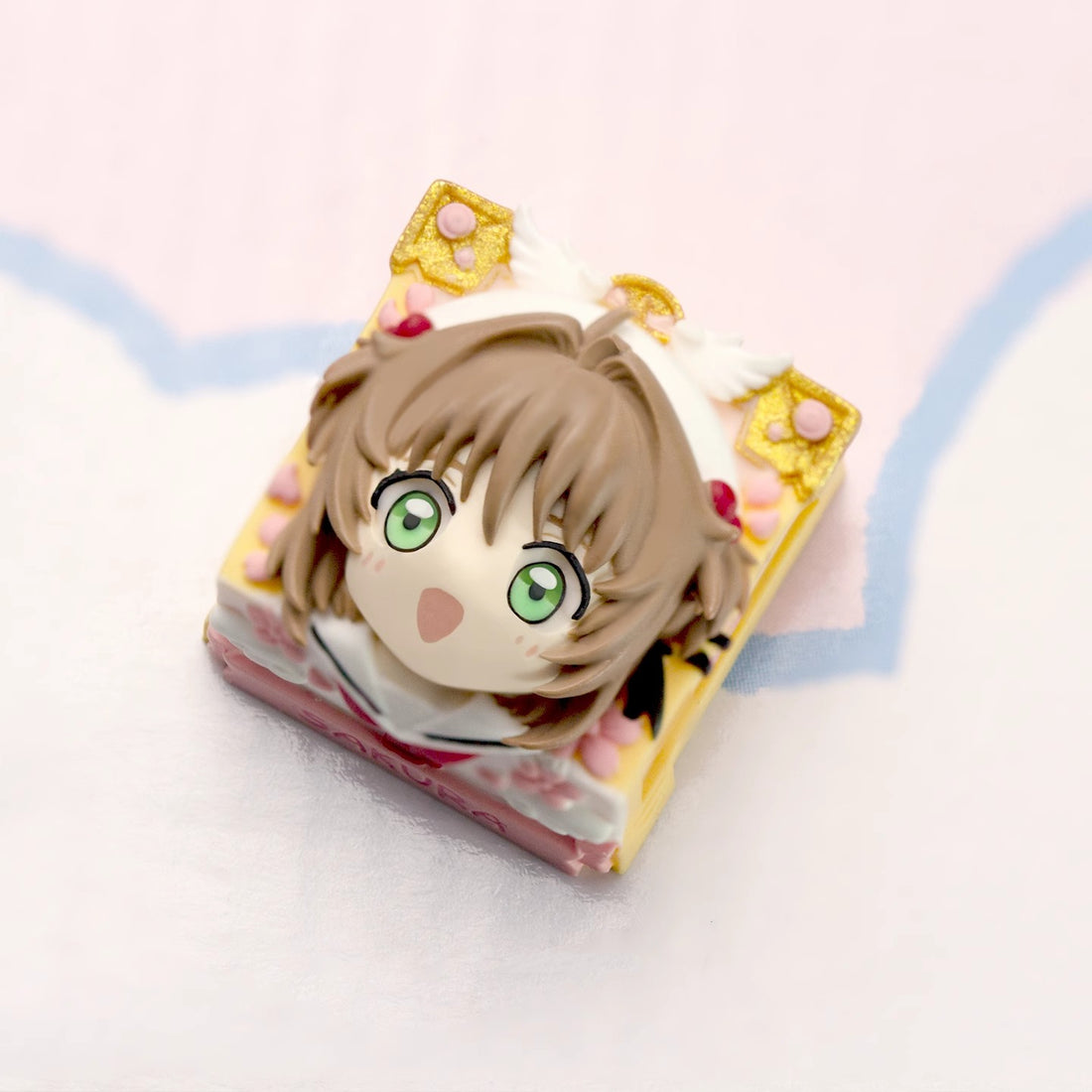 KINOMOTO SAKURA, 1U multi-color resin molded personalized keycap, anime and game character creative peripheral keycap.