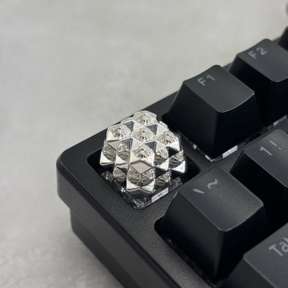 Chrome Hearts style, full keyboard key positions, 925 sterling silver custom trendy cultural keycaps, fashionable and personalized artistic decorative keycaps.
