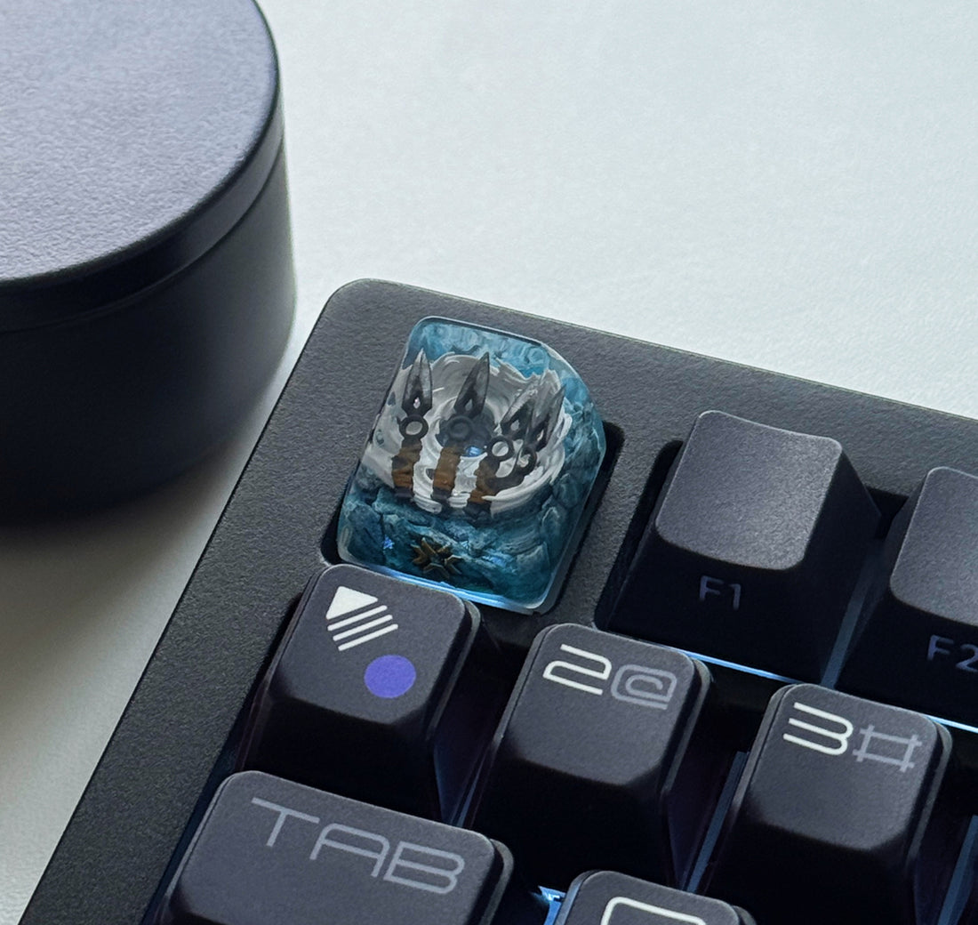 VALORANT， Valorant Jett weapons keycaps, Crystal drops of glue package personalized keycaps.