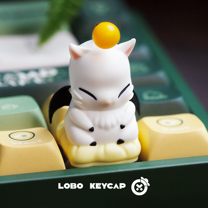 Final Fantasy VII ，Moogle， Multi colored resin molding, anime, game, creative culture, personalized keycaps