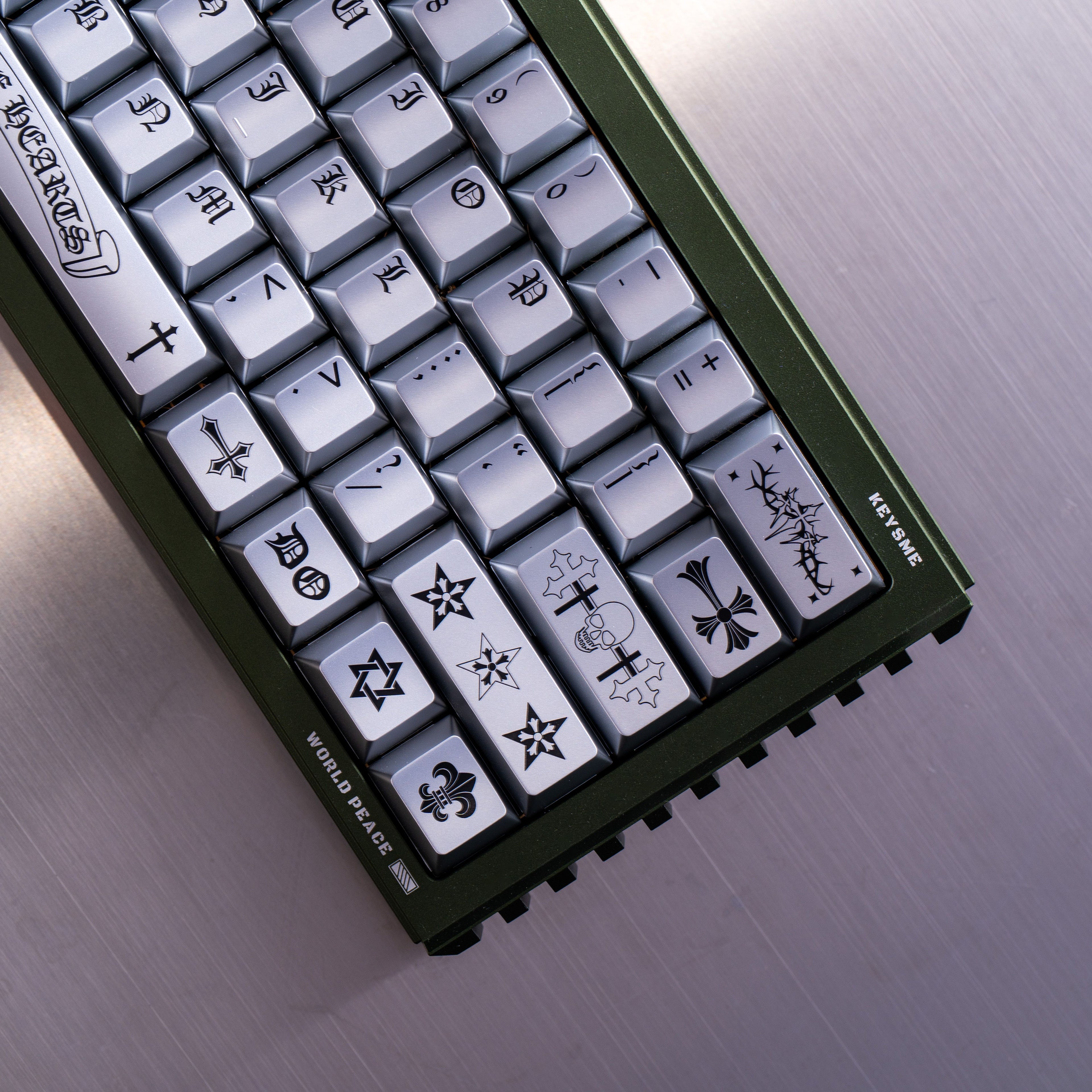 Chrome Hearts Crystal Jelly Keycaps, PC High Transparency Keycaps Transparent Theme Mechanical Keyboard Specific Keycaps, Fashion Trend Personalized Keycap Set