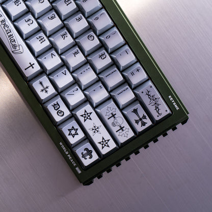 Chrome Hearts Crystal Jelly Keycaps, PC High Transparency Keycaps Transparent Theme Mechanical Keyboard Specific Keycaps, Fashion Trend Personalized Keycap Set