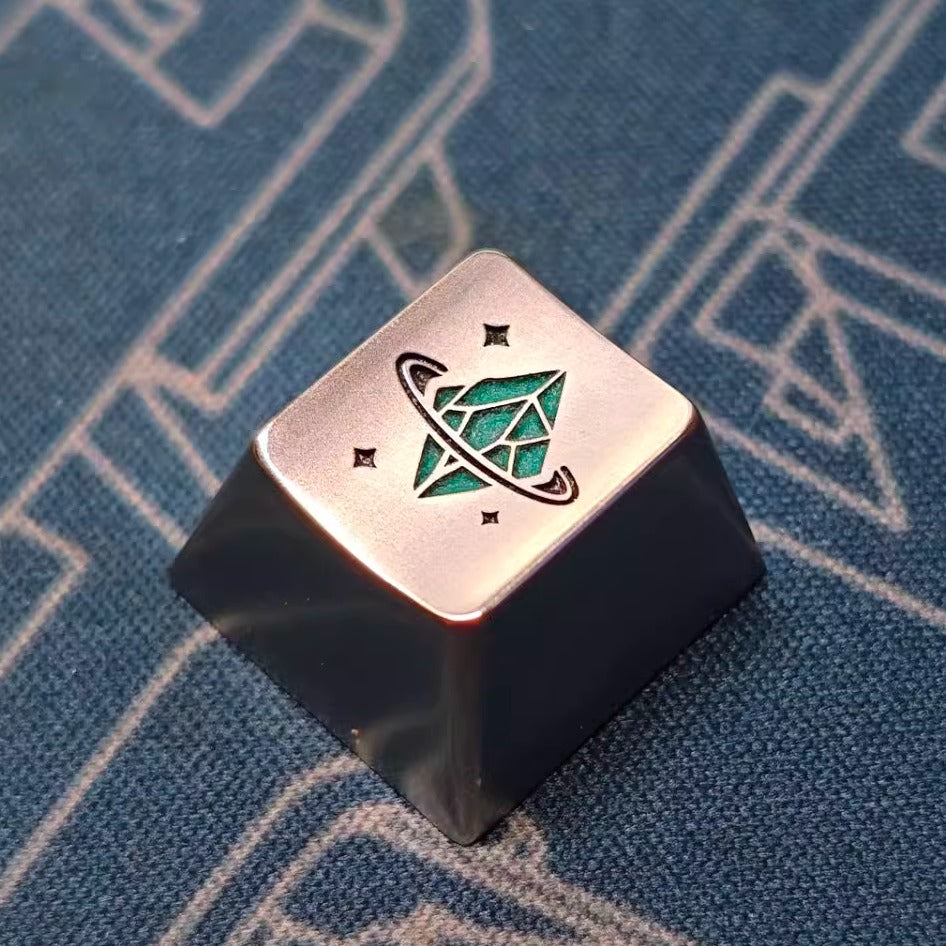 mithril, Metallic personalized keycaps, mechanical keyboard decorative keycaps, artistic keycaps