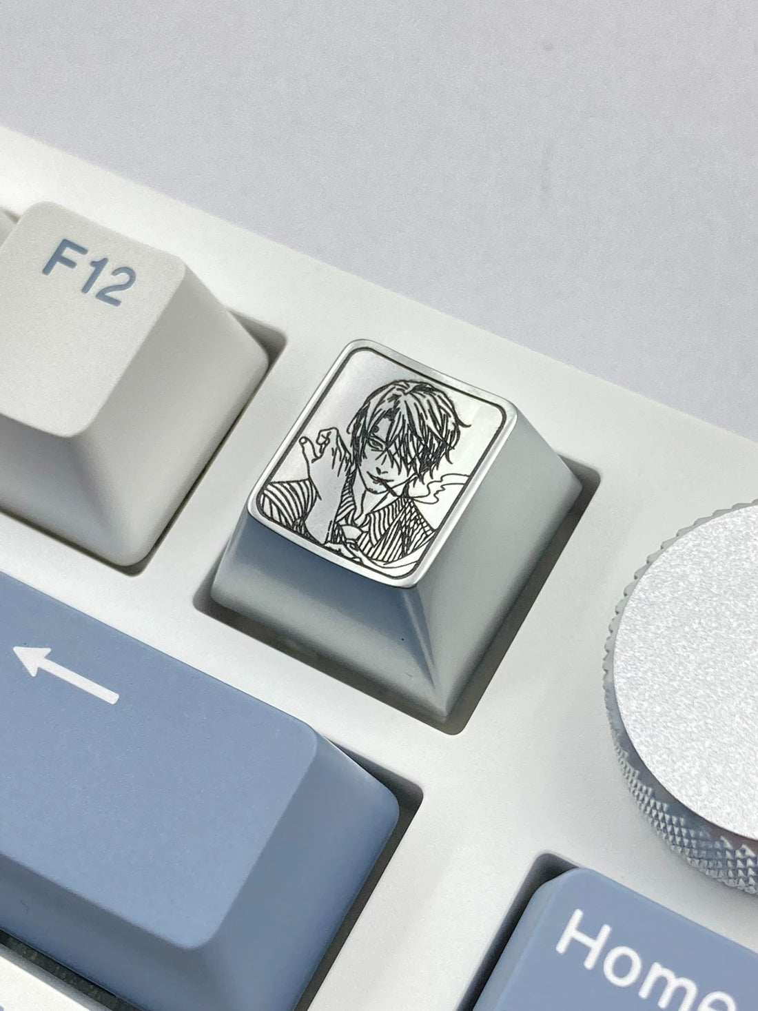 One Piece, Zoro,Sanji, Zinc alloy personalized keycaps, metal decorative keycaps, keyboard anime game keycaps.