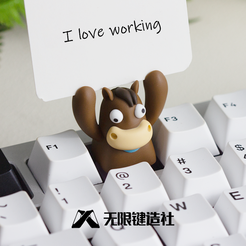Workers protest against personalized keycaps with signs, multi-color resin molding, decorative art keycaps