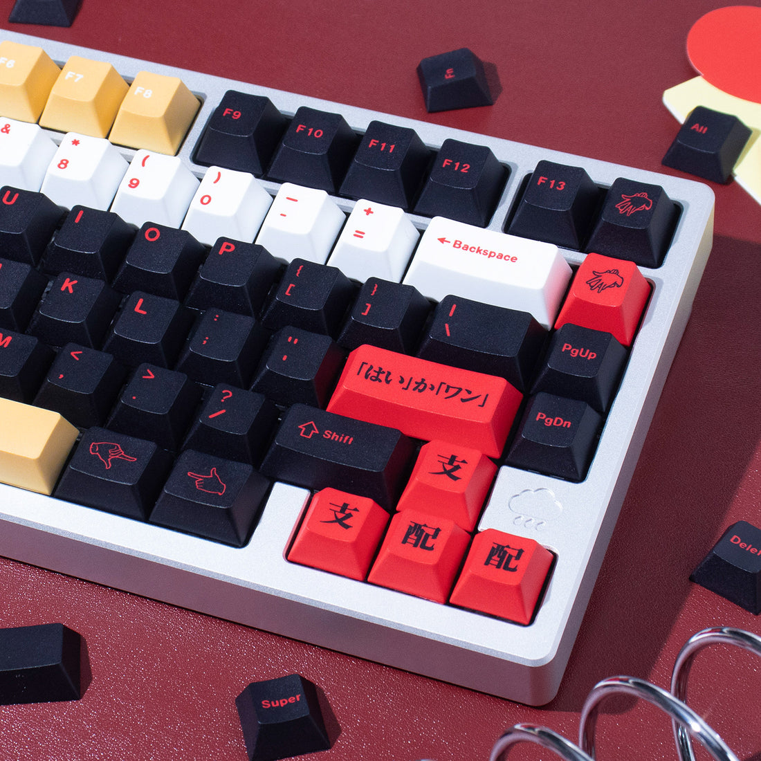 Chainsaw Man， Dominate Demon Small Full Set Side Carving Original Factory Transparent Original Factory Height Keycap Set