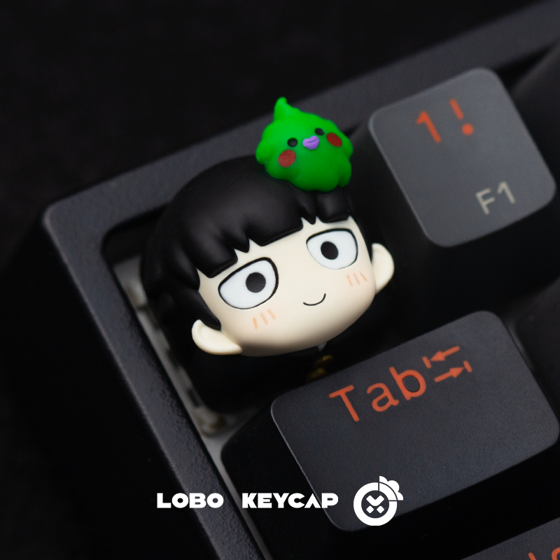 Mob Psycho 100，クボ/Simple themed keycaps, personalized resin peripherals, artistic keycaps