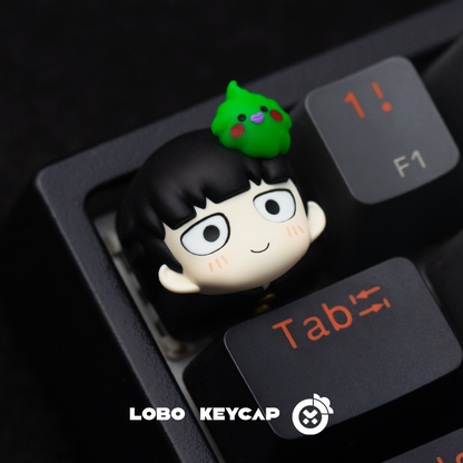 Mob Psycho 100，クボ/Simple themed keycaps, personalized resin peripherals, artistic keycaps
