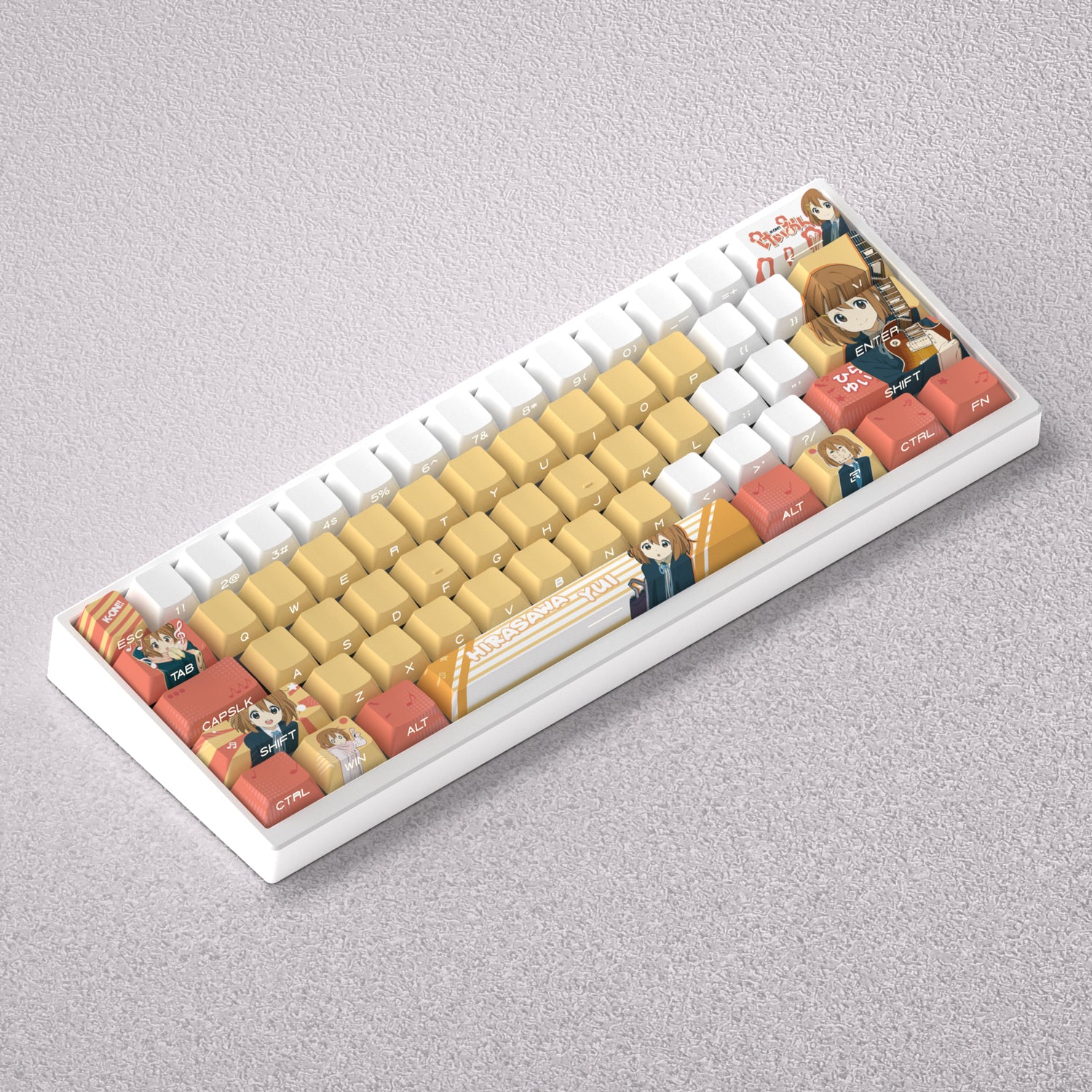 K-ON！ 、 K-ON！ Theme keycaps, Hirasawa Yui anime game creative personalized keycap set PBT material factory height Sublimation printing
