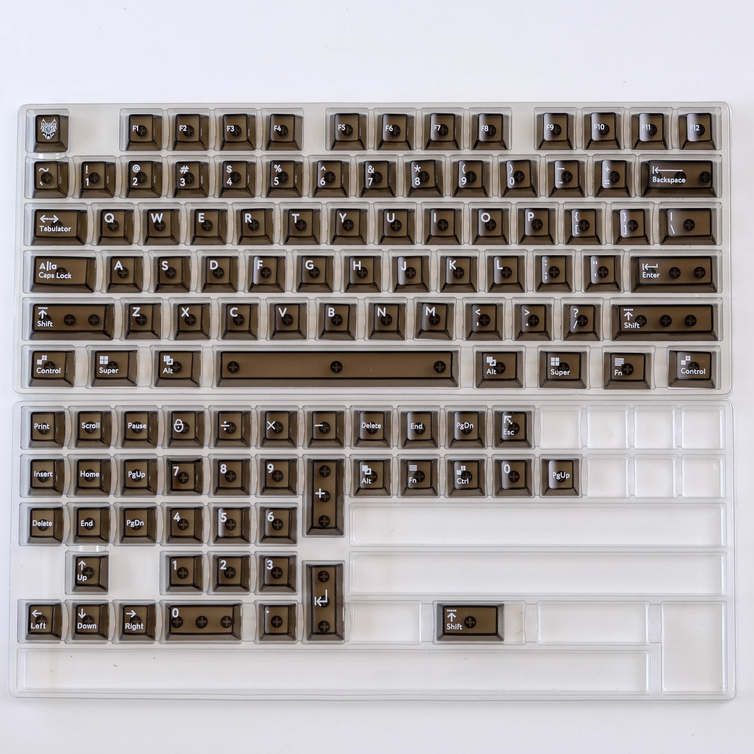 Color transparent keycap set, simple installation, mechanical keyboard keycap PC material UV transfer printing, original factory height color transparent keycap set