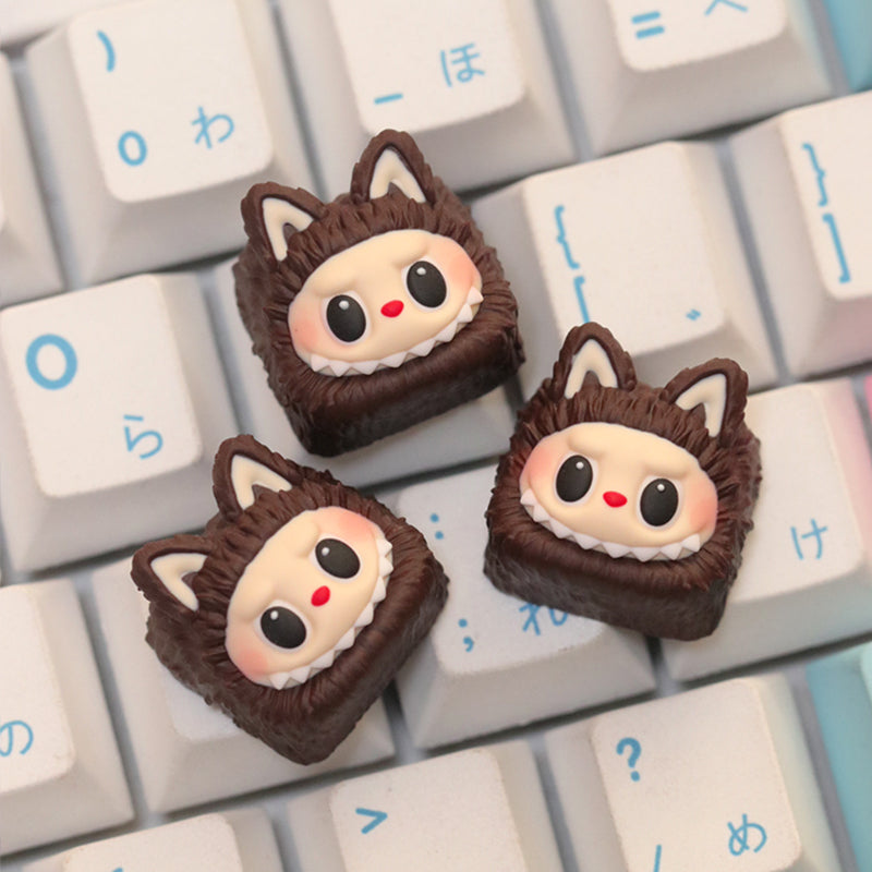 LABUBU， Multi colored resin molded personalized keycaps, trendy toy creative art keycaps