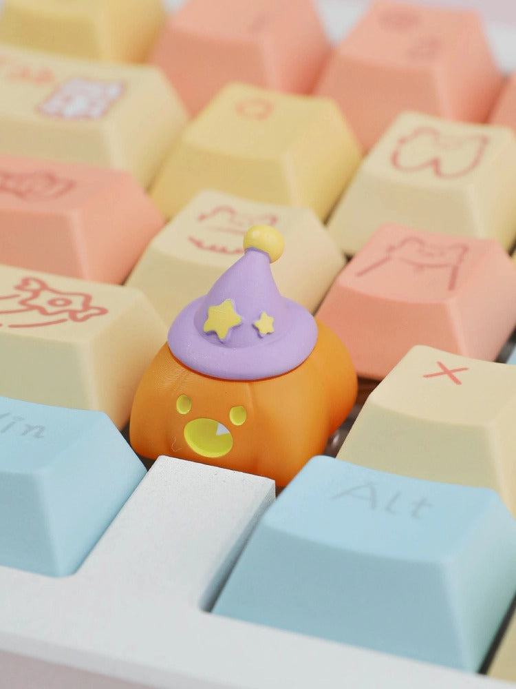 Cute Cloud Ghost, Wizard Pumpkin Elf, Resin Coated Personalized Keycaps, Cute Style Mechanical Keyboard Decorative Keycaps