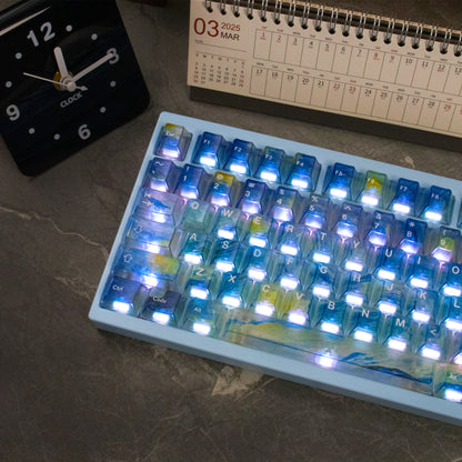 Gradient transparent PC material fog transparent keyboard keycaps customized ai3D technology factory height
