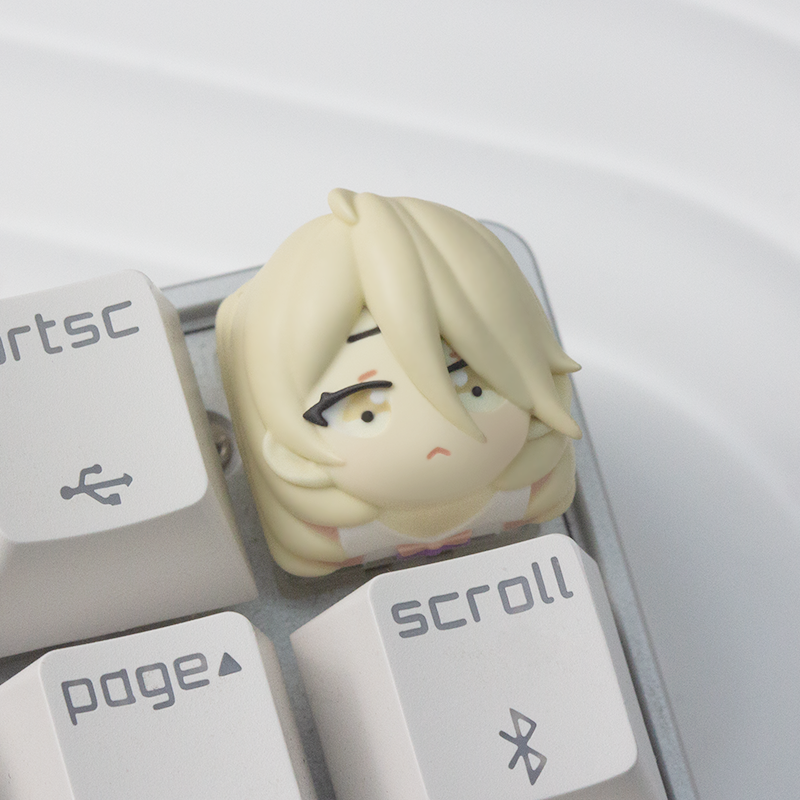 too many losing heroines!, Multi colored resin molded character keycaps, personalized keycaps, mechanical keyboard decorative keycaps