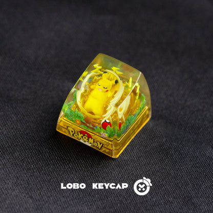 Pok é mon, Pikachu, 1U Crystal drops of glue, SA highly personalized keycaps, anime and game mechanical keyboard accessories decorative keycaps
