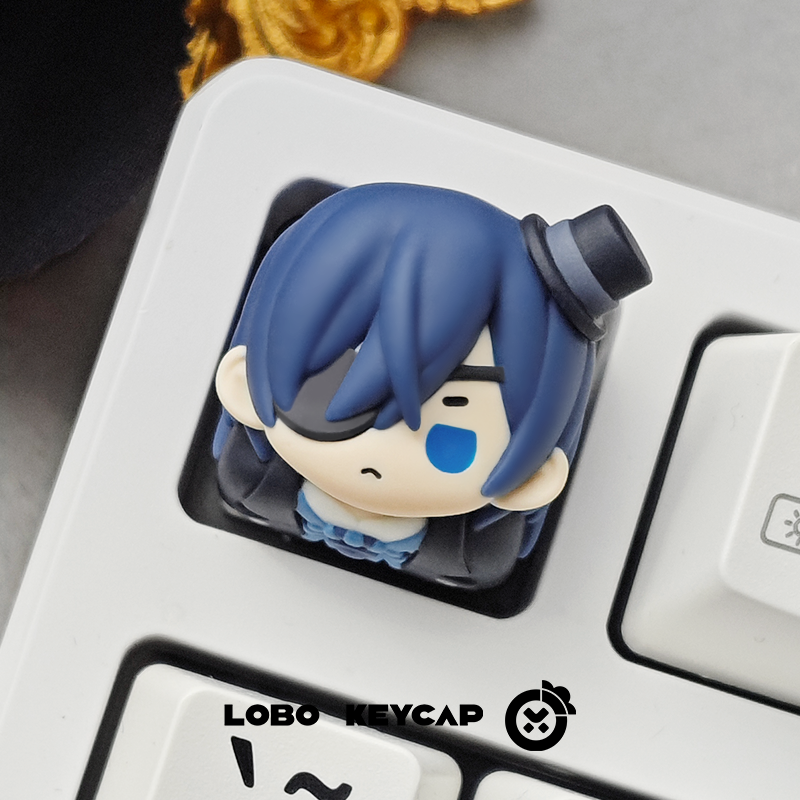 Black Butler, Multi colored resin molded personalized keycaps, mechanical keyboard decorative keycaps.