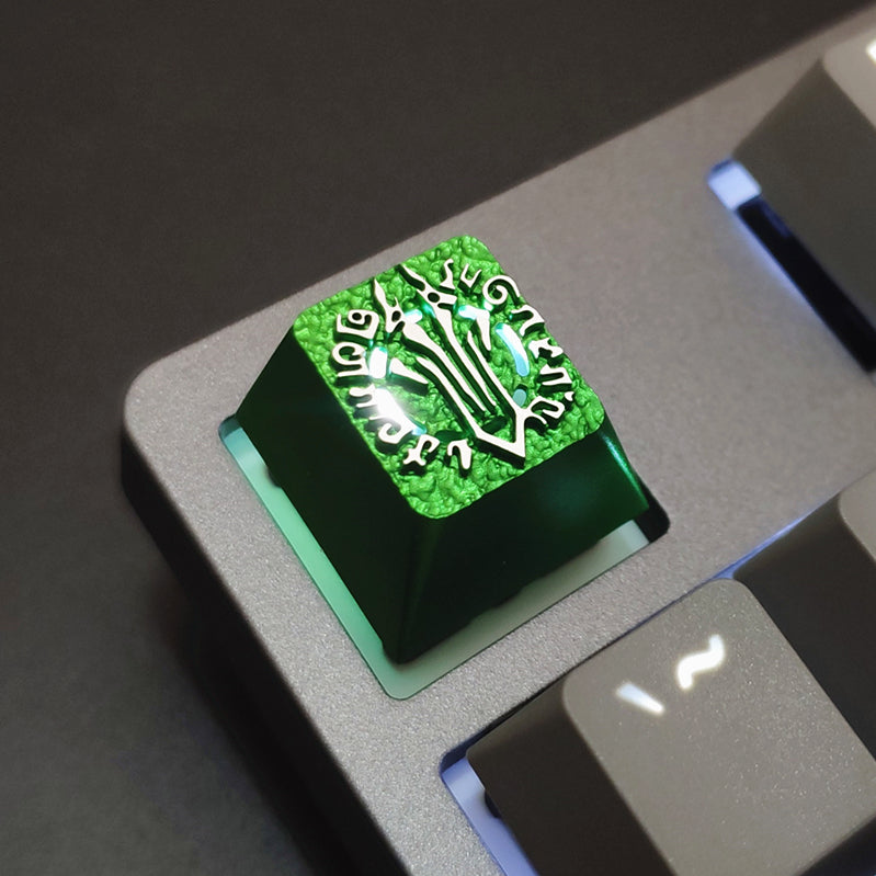 Black bloodline mechanical keyboard translucent metal personalized keycaps, keyboard decorative keycaps