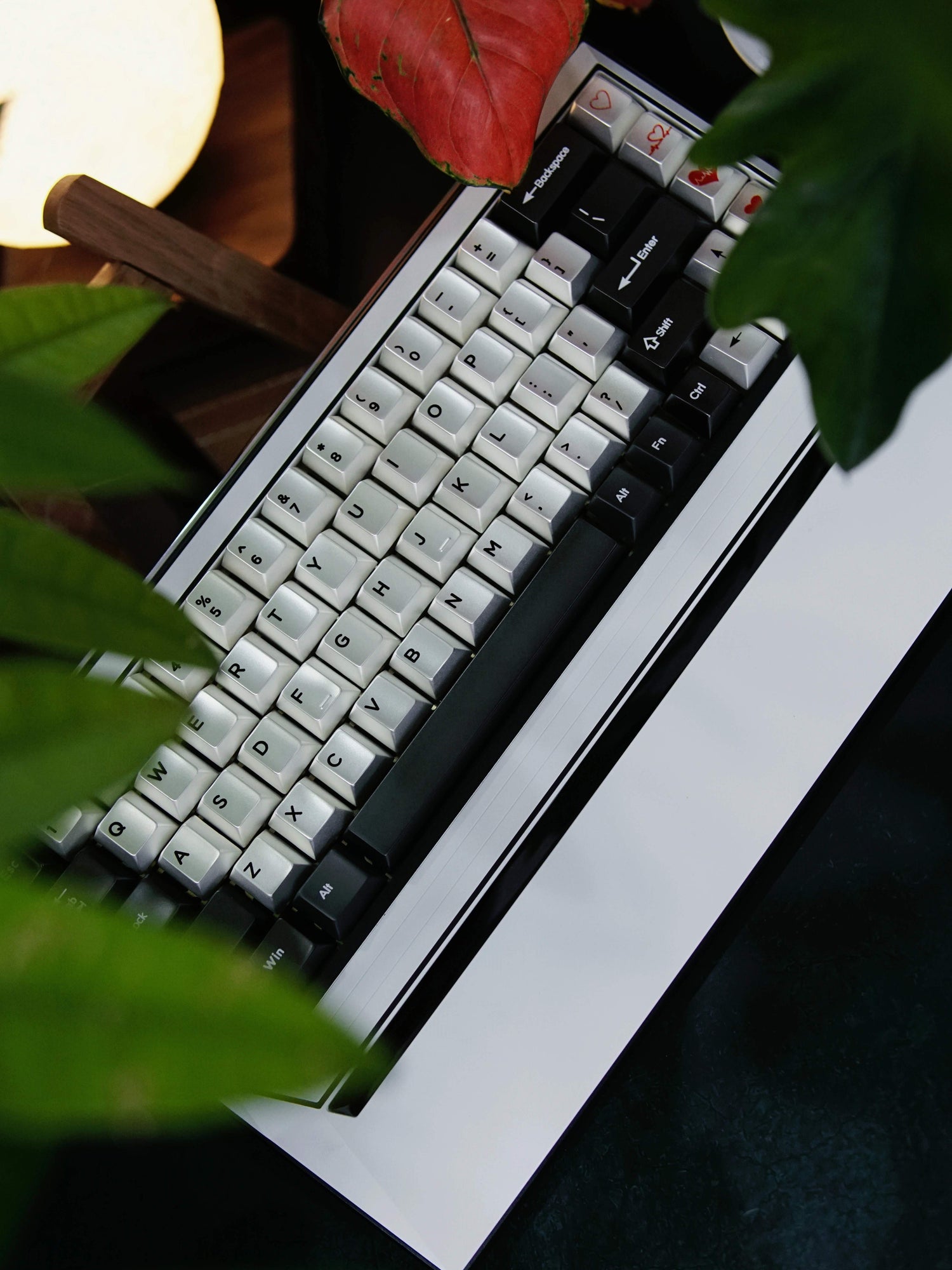 Black silver color scheme simple conventional style metal material CNC machining zinc alloy keycap set