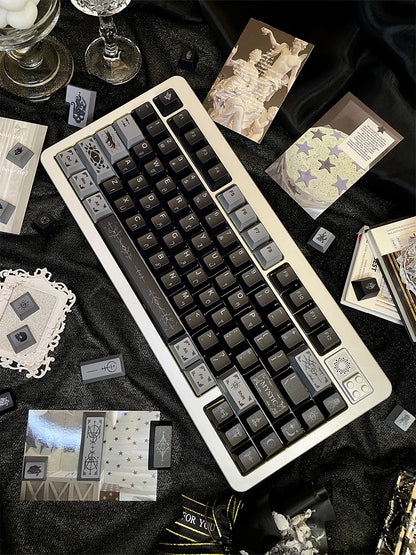 Mysterious subject themed keycap set, PBT original factory five sided heat sublimation customized keyboard personalized keycap set
